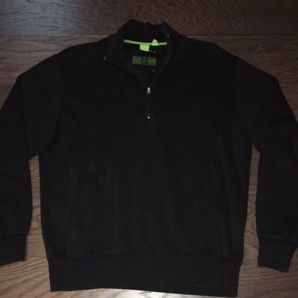 Black Hugo Boss 1/4 zipper T neck pullover green label ski snowboard sweater XL - Picture 4 of 5